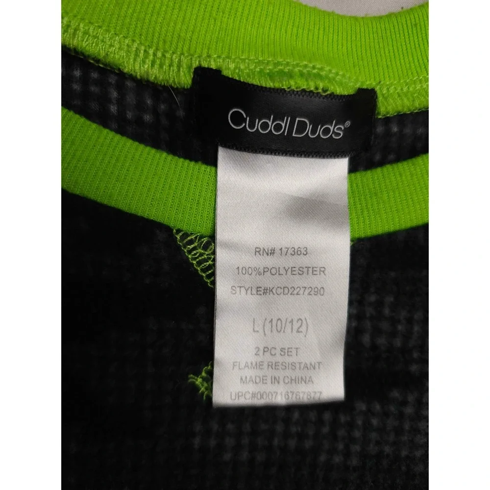 Cuddl Duds Boys Pajama Set L 10/12 Camo Thermal Waffle Knit 2pc